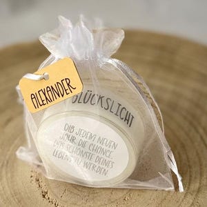 Glückslicht mit Spruch | Teelicht | Personalisierung möglich | Geschenk zum Geburtstag | Mitbringsel | Gastgeschenk