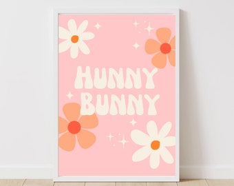 Hunny Bunny Easter Poster: Boho Floral Nursery Decor (Digital Download)