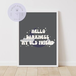 Olá Escuridão, Meu Velho Amigo, Impressão: Boho Halloween Art (Download Digital)