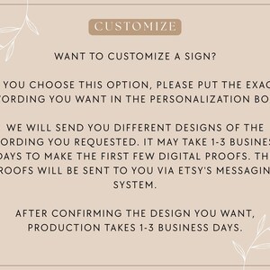 Puede incluir: Gr&aacute;fico beige con texto que dice "PERSONALIZAR" y "&iquest;QUIERES PERSONALIZAR UN CARTEL?". El texto explica el proceso de personalizaci&oacute;n, incluyendo la personalizaci&oacute;n, las pruebas de dise&ntilde;o y el tiempo de producci&oacute;n.