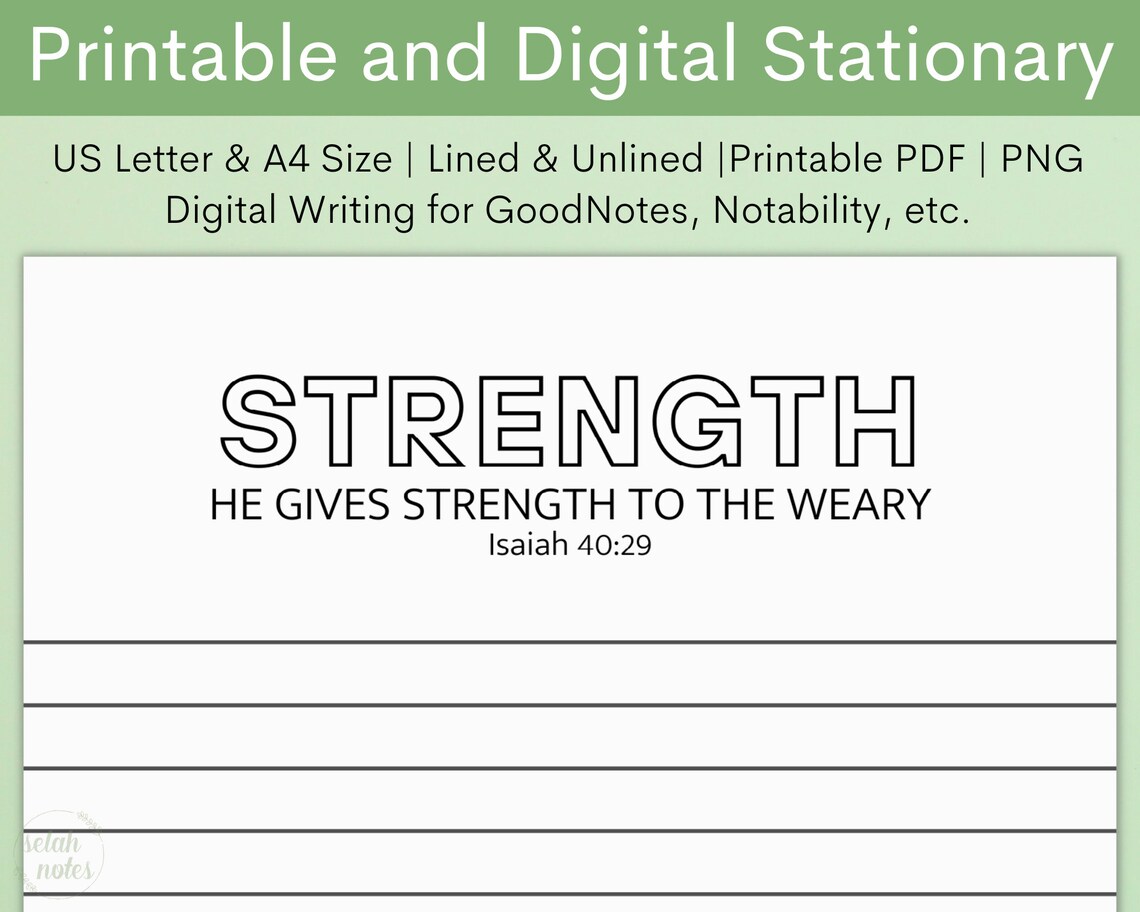 Strength Bible Verse Christian Minimalistic Printable - Etsy