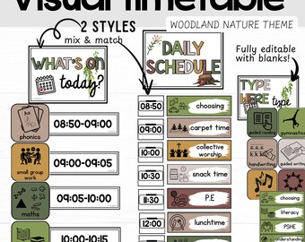 Woodland Visual Timetable Class timetable  Daily Schedule Cards