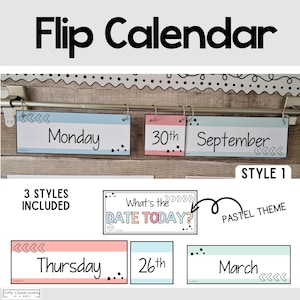 Pastel Flip Calendar Instant Download