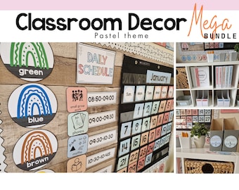 Classroom Decor Bundle Mega Bundle Pastel Theme Calm Classroom Decor Printable Instant Download Classroom Decoration Cosy Classroom Displays