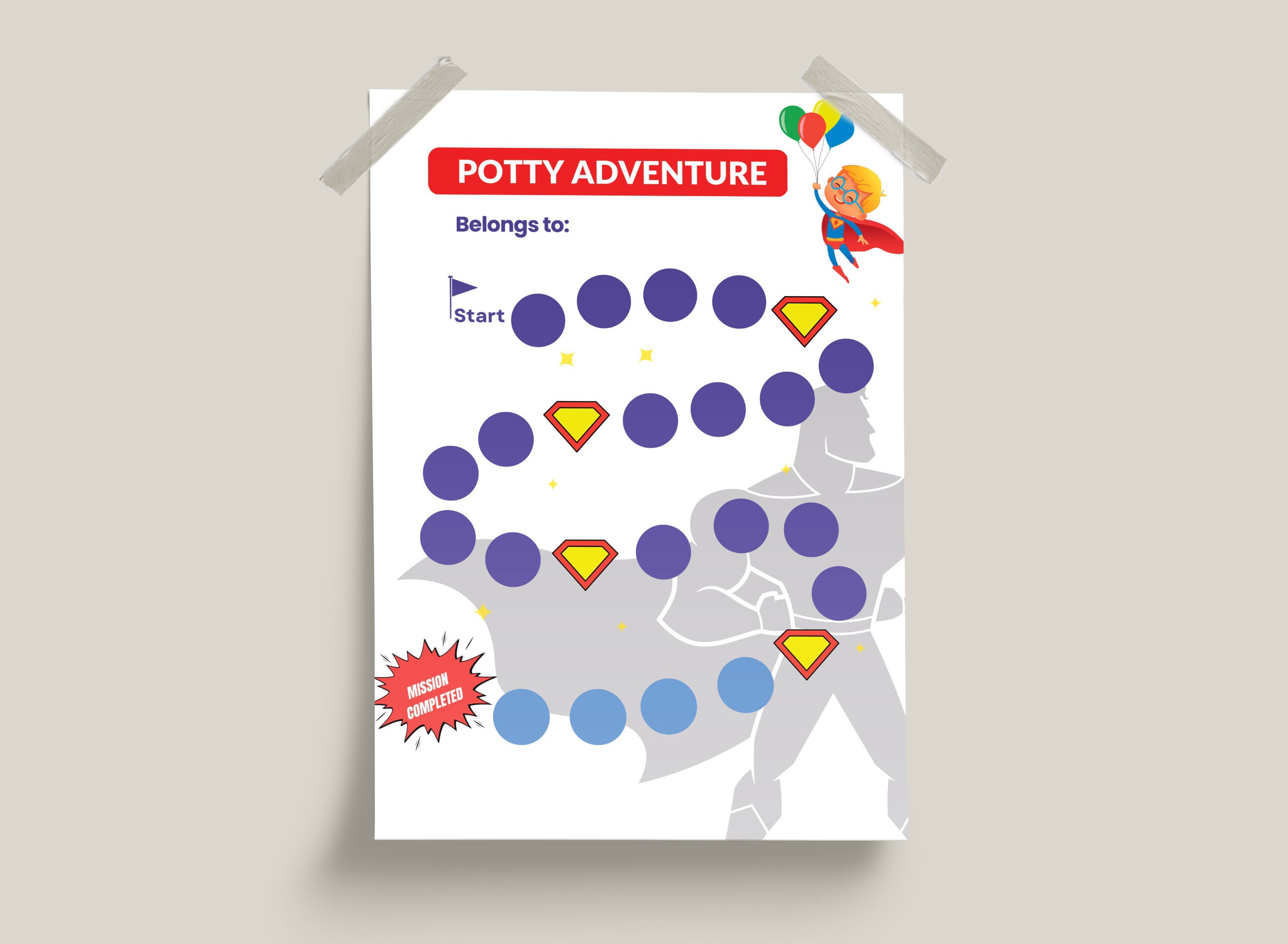 Super Hero Potty Chart, Potty Training Chart, Sticker Chart, Potty ...