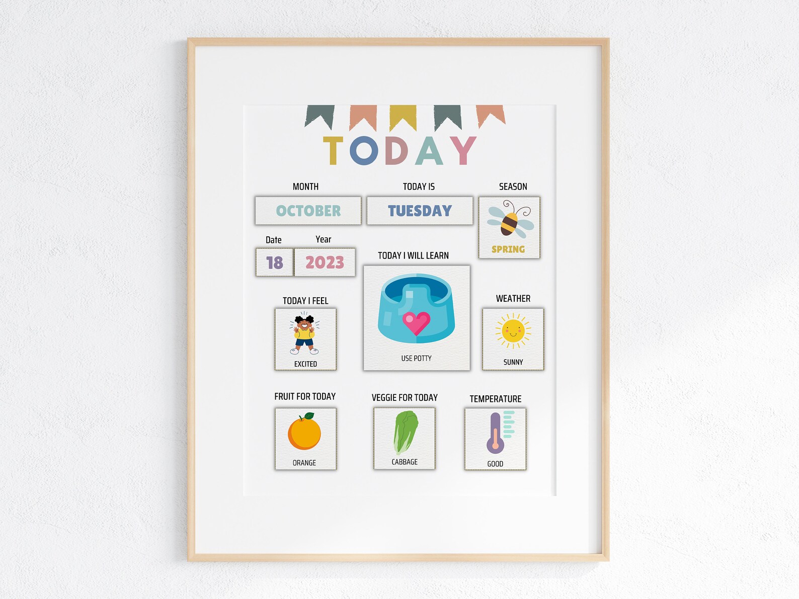 Kids Morning Board Toddler Routine Chart Kids Daily Schedule ...