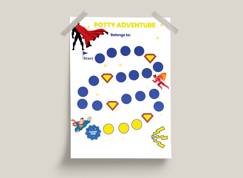 Super Hero Potty Chart, Potty Training Chart, Sticker Chart, Potty ...