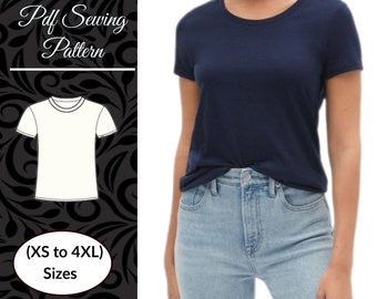 Women's Short sleeve top pattern |PDF Sewing Pattern | Sizes XS to 4XL | Instant Download