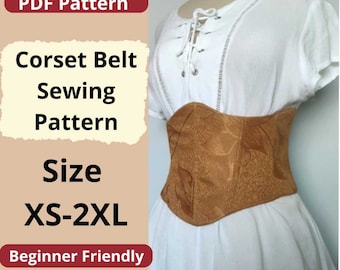 Corset Belt Corset Sewing Pattern | Sizes XS to 2XL | Instant Download | Easy to Make Pattern | Bustier crop top