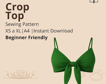 Crop Top sewing pattern | Sizes XS-L | Instant Download | Easy Digital PDF