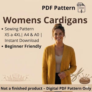Cardigan Schnittmuster: Anfänger-freundliches PDF (Größen XS-4XL)