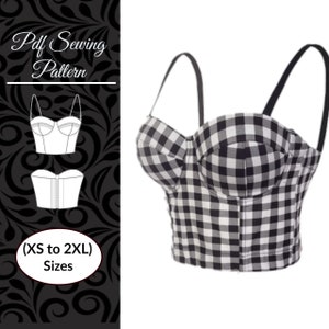 Top-bustier sewing pattern | Sizes XS to 2XL | Instant download | Easy to make pattern | Bra pattern | Corset pattern | Corset pattern