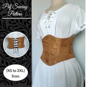 Corset Belt Corset Sewing Pattern | Sizes XS to 2XL | Instant Download | Easy to Make Pattern | Bustier crop top