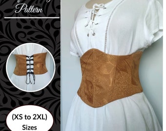 Corset Belt Corset Sewing Pattern | Sizes XS to 2XL | Instant Download | Easy to Make Pattern | Bustier crop top