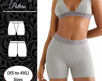 Women's boxer shorts sewing pattern - Size XS to 4XL - Instant Download - Easy Pattern