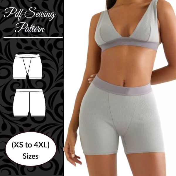 Women's boxer shorts sewing pattern - Size XS to 4XL - Instant Download - Easy Pattern