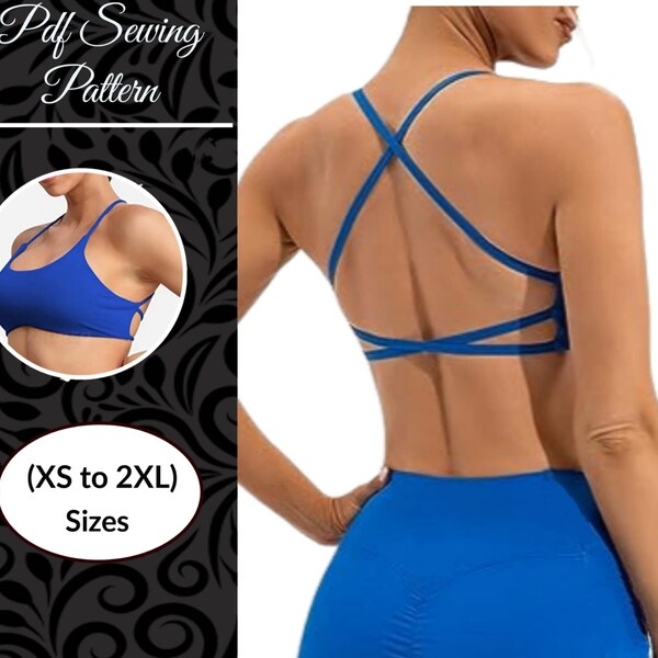 Sports top PDF Pattern  | Reversible Seamless Swimsuit | Activewear Top Pattern |sizes (XS to 2XL)  | include Instructions