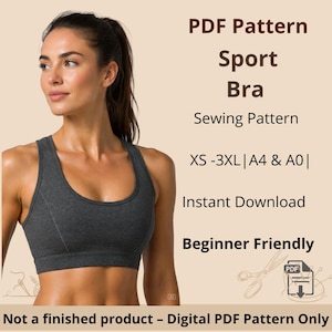 Sport-BH-Schnittmuster: Loungewear-Top, XS-3XL (PDF-Download)