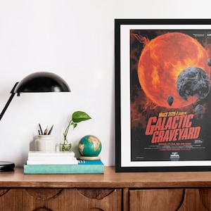 Sci-Fi Space Galactic Graveyard Pulp Premium Matte Vertical Posters Nasa B-Movie style