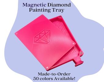 MADE TO ORDER Diamond Painting Tray | Diamond Art Tray w/ Magnetic Lid & Plug | Magnetic Diamond Art Tool | 3D Printed Accessory | Bandeja