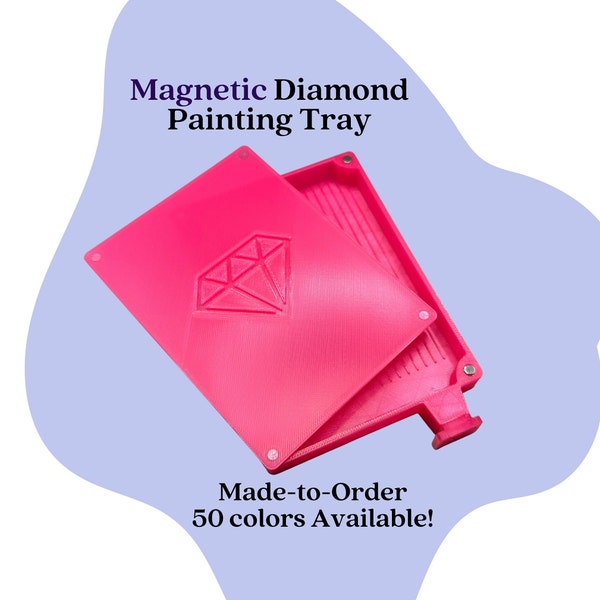 MADE TO ORDER Diamond Painting Tray | Diamond Art Tray w/ Magnetic Lid & Plug | Magnetic Diamond Art Tool | 3D Printed Accessory | Bandeja