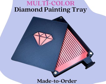 MADE TO ORDER Multi-Color Diamond Painting Tray | Diamond Art Tray w/ Magnetic Lid & Plug | Magnetic Diamond Art Tool | 3D Printed Accessory