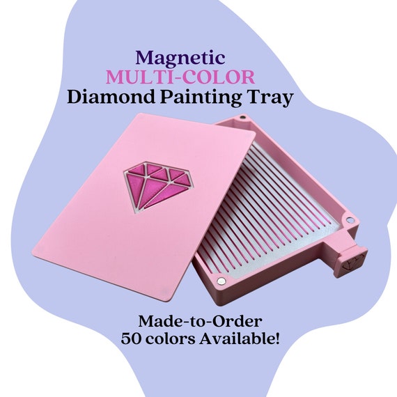 MADE TO ORDER Multi-color Diamond Painting Tray Diamond Art Tray W/  Magnetic Lid & Plug Magnetic Diamond Art Tool 3D Printed Accessory 