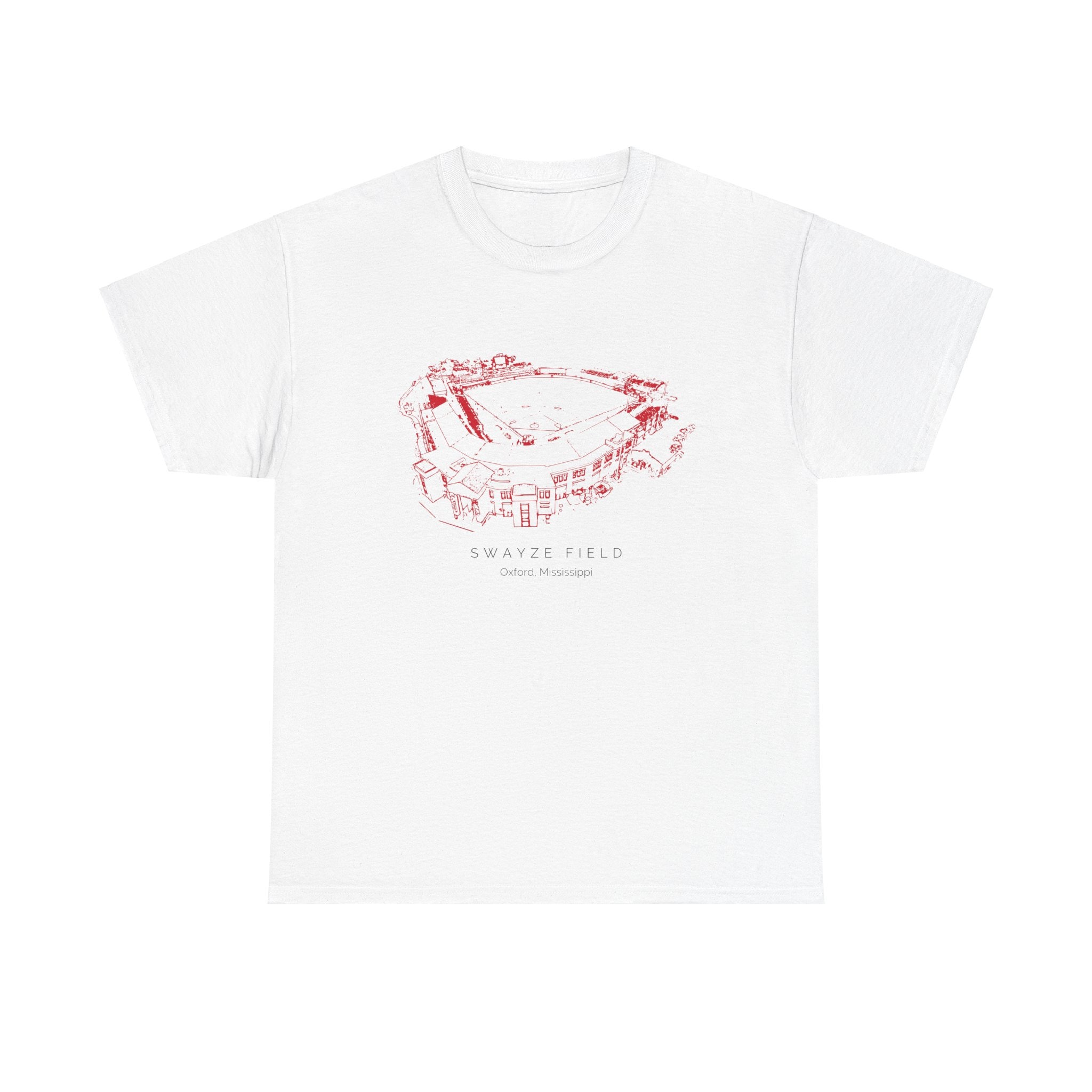 Ole Miss baseball stadium, Unisex Heavy Cotton Tee, Ole Miss baseball field, Swayze Field, University of Mississippi, Oxford MS