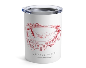 Ole Miss baseball, Personalized Chill Drink Tumbler, University of Mississippi Swayze Field 10 oz drink tumbler