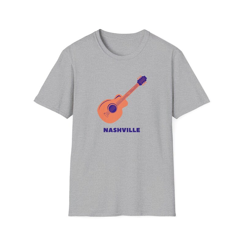 Nashville T-Shirt, Nashville Tee, Music City, Tennessee Tee, Nashville Graphic Shirt, Nashville guitar tshirt image 2