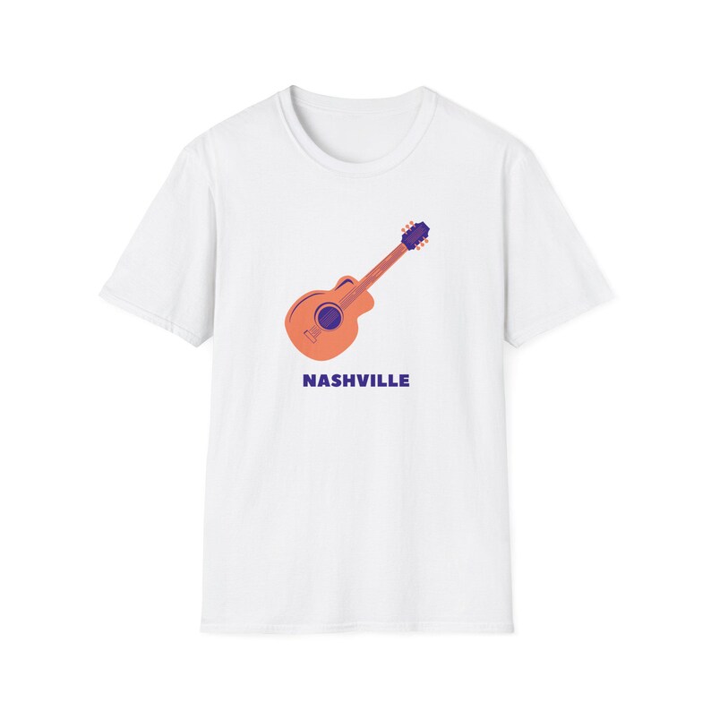 Nashville T-Shirt, Nashville Tee, Music City, Tennessee Tee, Nashville Graphic Shirt, Nashville guitar tshirt image 1