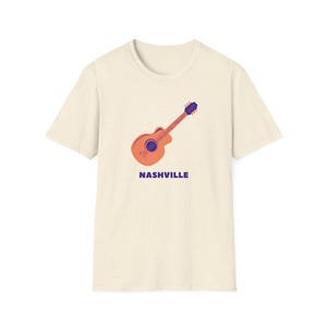 Nashville T-Shirt, Nashville Tee, Music City, Tennessee Tee, Nashville Graphic Shirt, Nashville guitar tshirt image 3