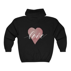 【binary01】[Unisex] Love Me Heart Two Way Hooded Zip-Up ★ Amazon.com: Love Hoodie Women Men Cool Red Heart Valentines