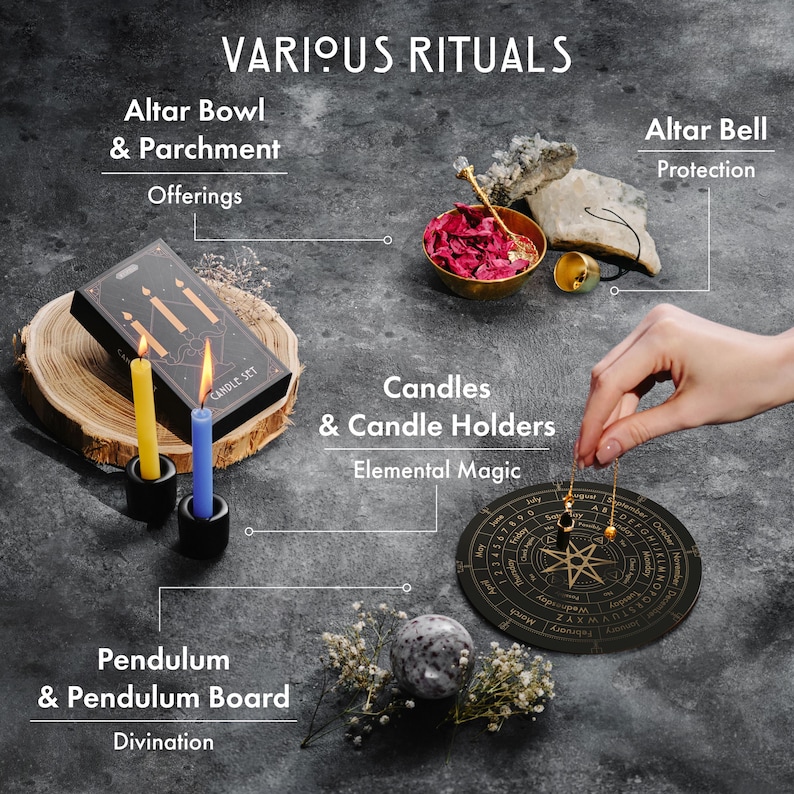 Witch Ritual Set 77 PCS Witchcraft Kit Large Spell Set With Herbs and Crystals | Wyspell ...