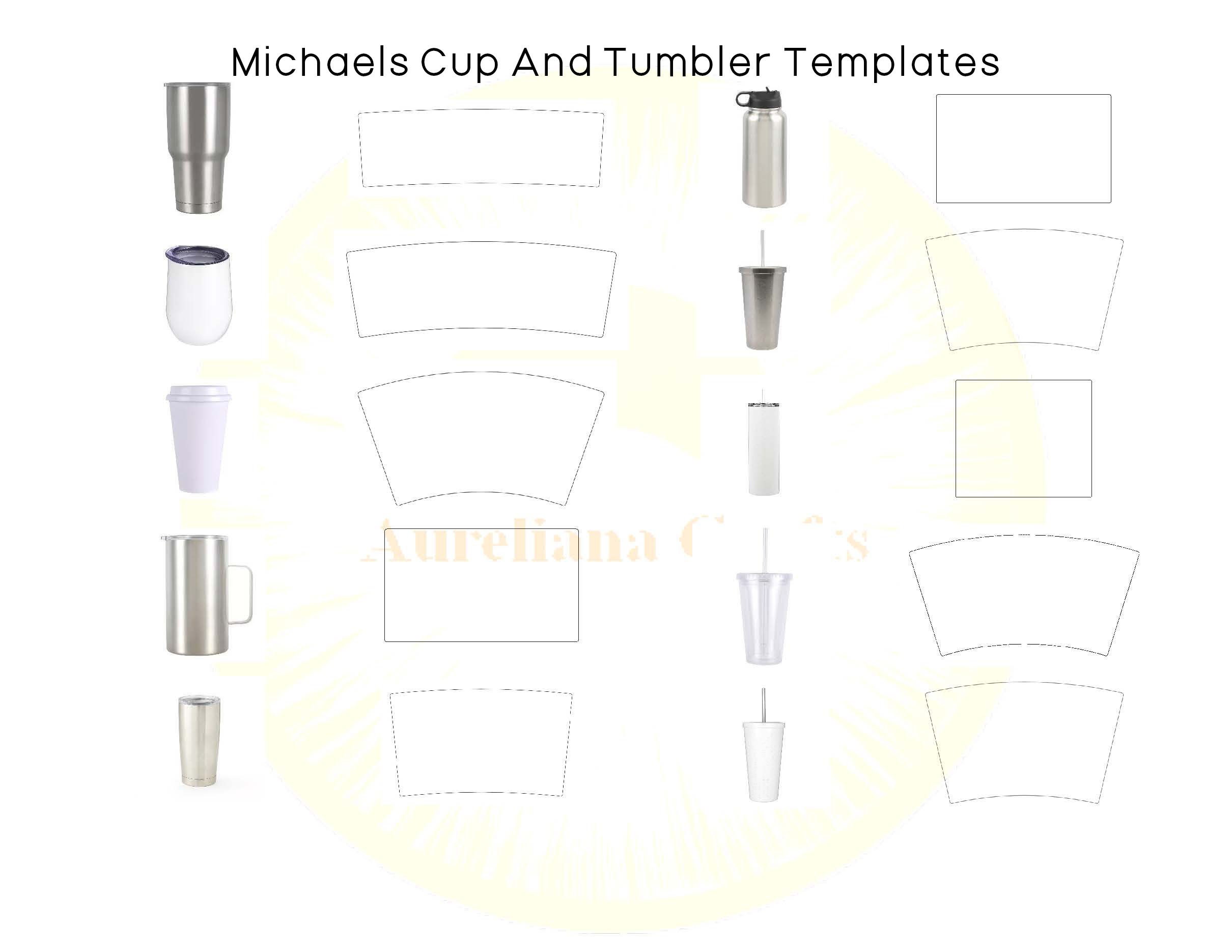 Michaels Cup Tumbler Template Collection Bundle svg,png,jpg,dxf,pdfcricut,  Silhouette, Siser 