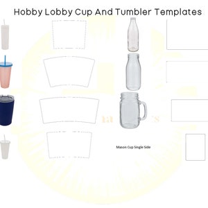 Hobby Lobbie Cup Tumbler Vorlagen Sammlung Bundle (Svg,Png,Jpg,Dxf,Pdf)(Cricut, Silhouette, Siser)