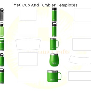 Yeti Cup Tumbler Template Collection Bundle (Svg,Png,Jpg,Dxf,Pdf)(Cricut, Silhouette, Siser)