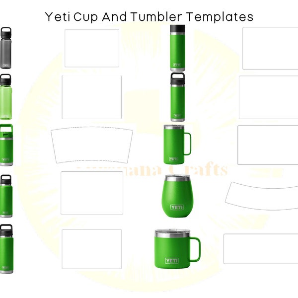 Yeti Cup Tumbler Template Collection Bundle (Svg,Png,Jpg,Dxf,Pdf)(Cricut, Silhouette, Siser)