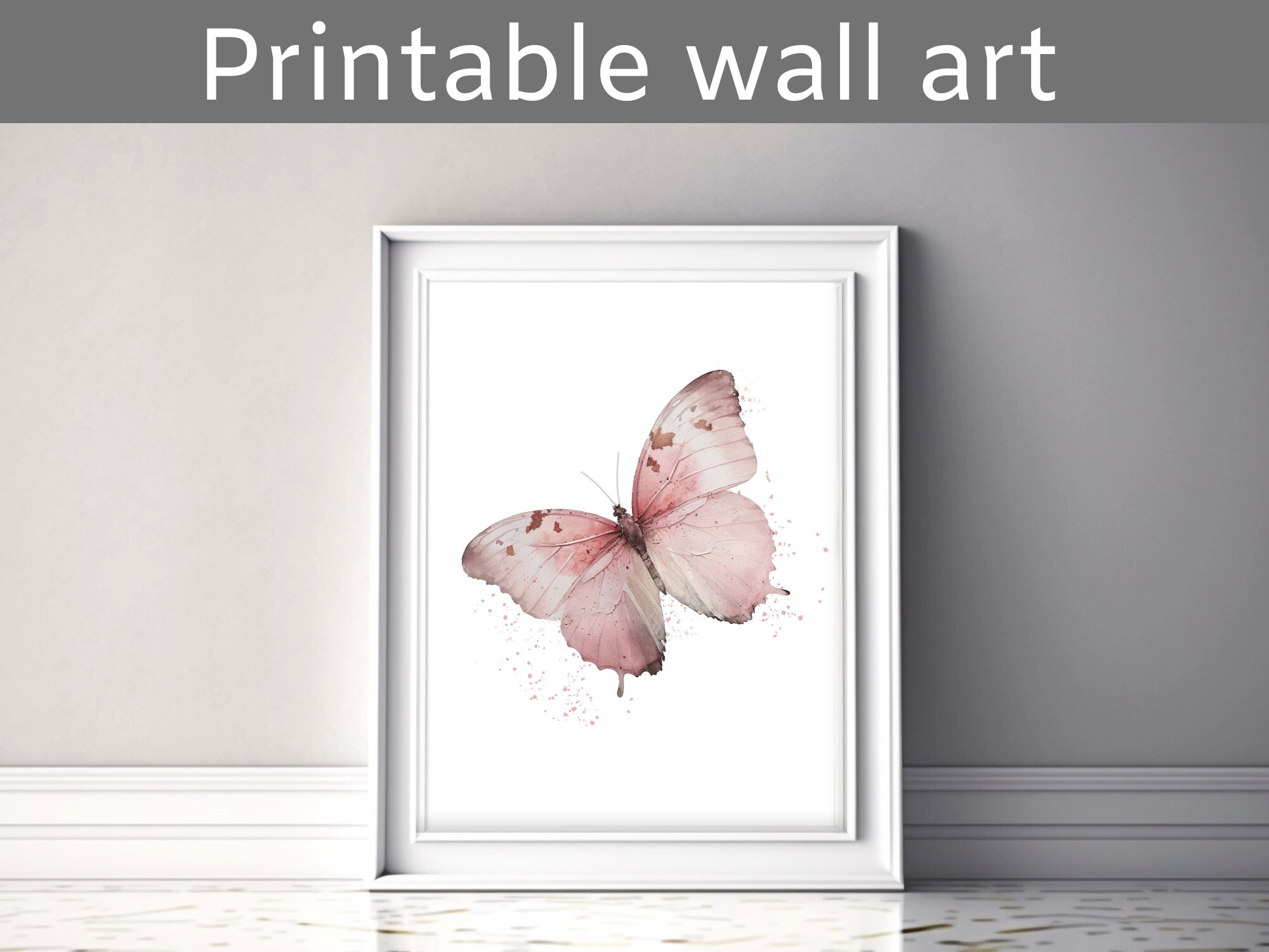 Printable Watercolor Butterfly Wall Art for Nursery and Playroom Decor ...