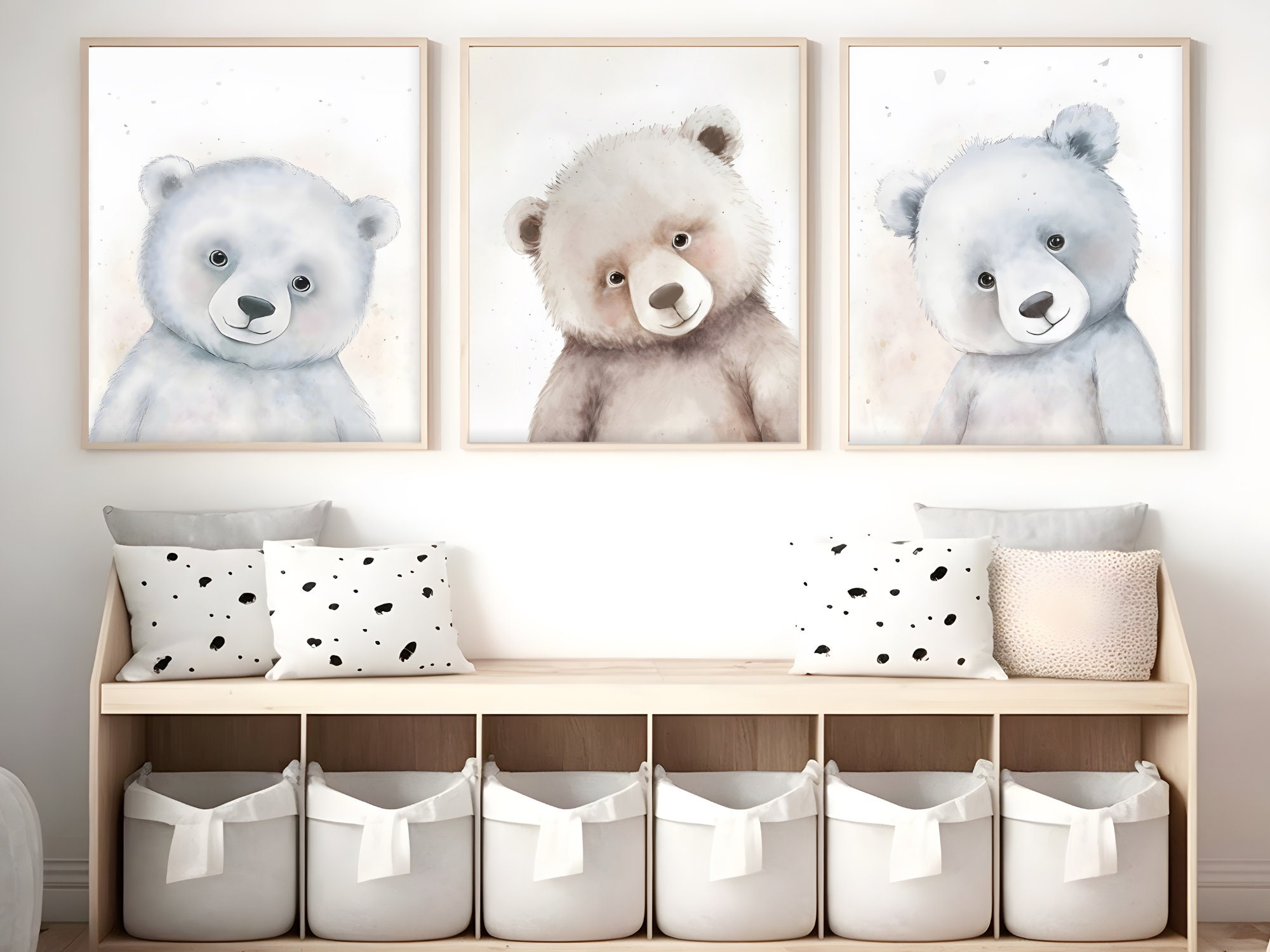 Baby Bears Nursery Wall Art Teddy Bear Prints Gender Neutral - Etsy