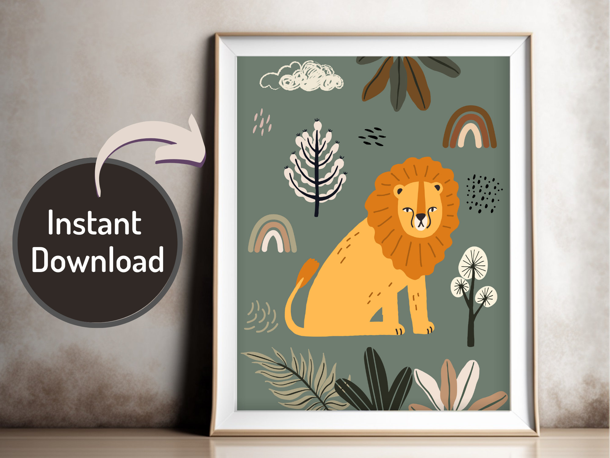 Boho Safari Nursery Decor Set of 3 Prints - Safari Animals Nursery Wall ...