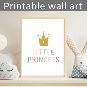 Boho Princess Nursery Decor: Little Princess Quote Wall Art - Printable Playroom Poster for Girls Room and Bedroom - DIGITAL DOWNLOAD