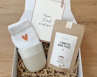 Geschenk Muttertag - Mama - Geschenkbox - Teebox - Geschenk für Teeliebhaber - Geschenkbox für die Mama - Kaffeebecher - Tennissocken