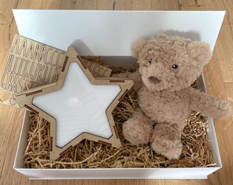 Gift box for birth - gift box for expectant parents - music box - night light - light star - personalization - Christmas gift