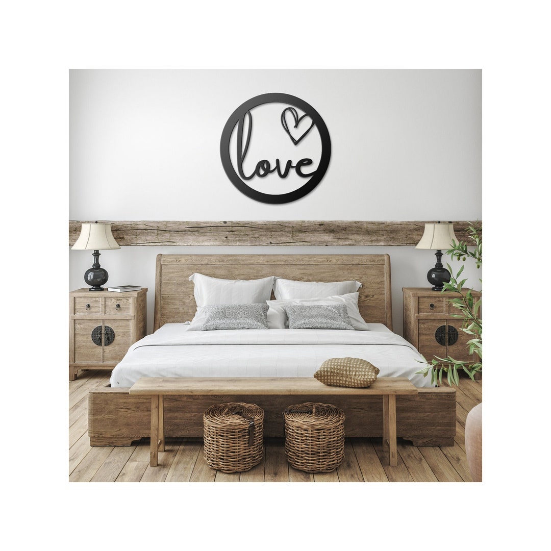 Love Cursive Wall Art Handwriting Metal Sign. Home Decor Indoor Outdoor