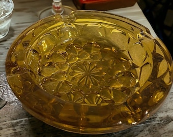 Vintage Amber Glass Ashtray, Anchor Hocking Fairfield Ashtray or Trinket Dish