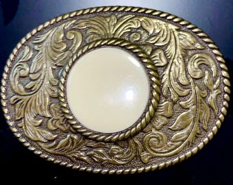 Round Large Heavy Vintage Belt Buckle, Interchangeable  display picture 1