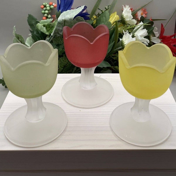 Frosted Glass Tulip Candle Holder Etsy