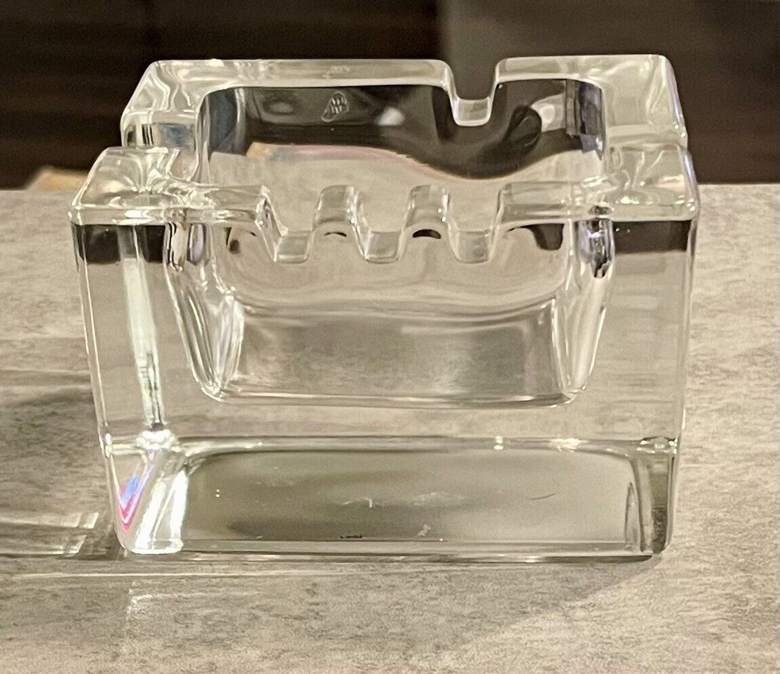 Vintage Crystal Art Glass Ashtray "The Cigaro" by Kaj Franck , Finland
