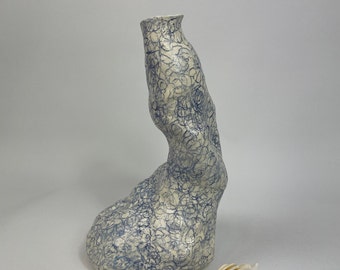 Contemporary sculptural modern vase original piece unique hand build
